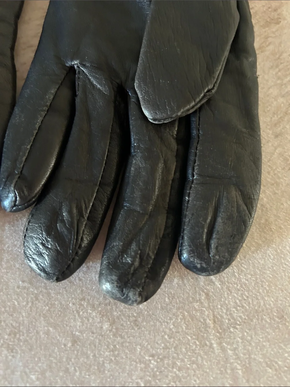 Michael Kors Black Quilted Leather Gloves with Gold MK Button